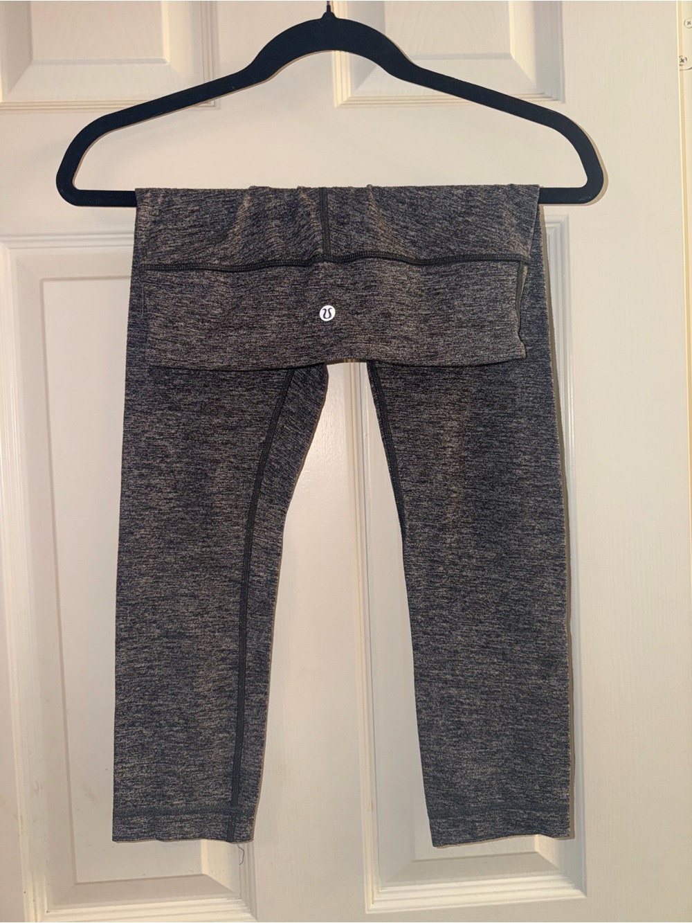 Lululemon Wunder Under Crop 21" Heathered Black - Size 4